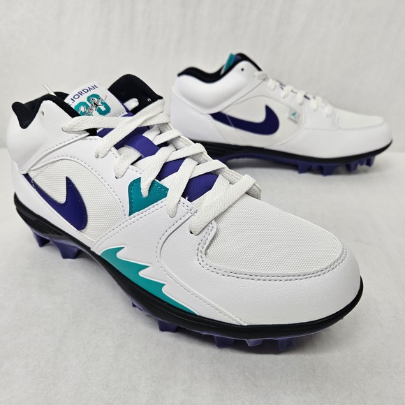 Jordan Stadium 90 Low TD‎ Football Cleats HQ0210-105 White Purple Men Size 9 main image 8